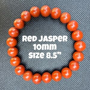 Authentic Red Jasper 10mm Stretchy‎ Bracelet from Bombshell Beads